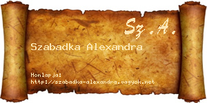 Szabadka Alexandra névjegykártya